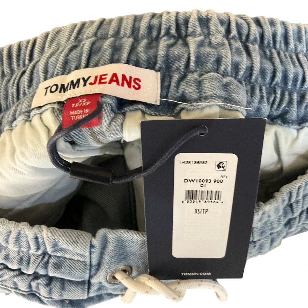 Tommy Jeans Denim Shorts Retro 90s Denim High-Rise Long Colorblock Streetwear XS